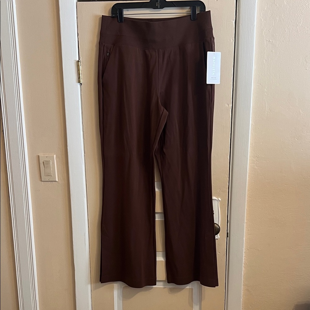 Athleta Wide-Leg Stretch Pants in Dark Brown